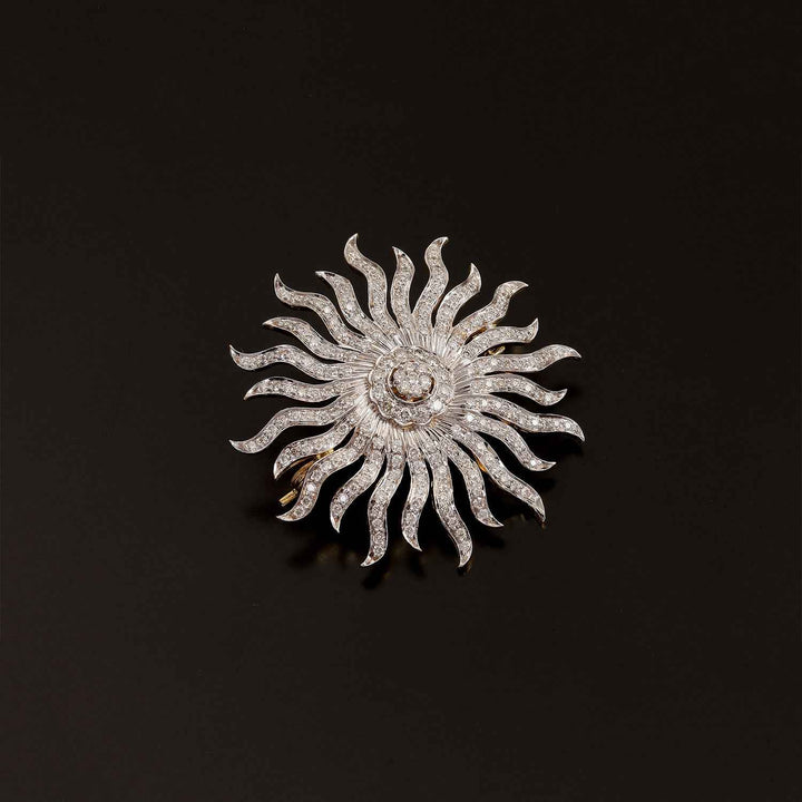 9K YG Fancy Diamond Brooch-1pc
