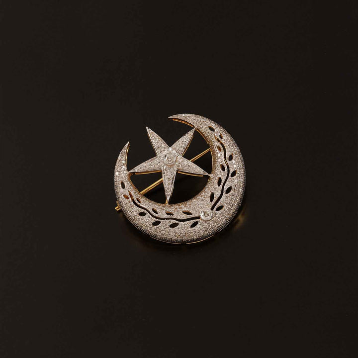 9K YG Fancy Diamond Brooch-1pc