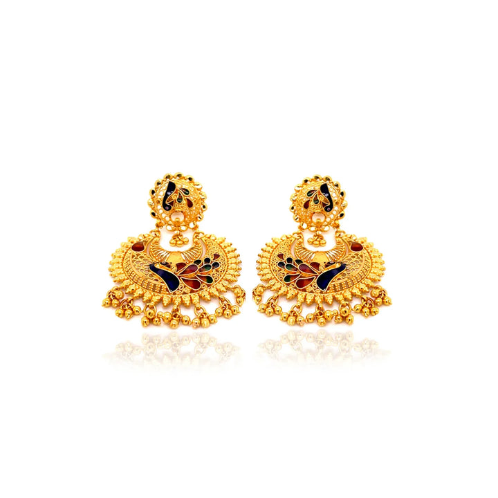 22K YG Women Heavy Weight Earring-1Pair