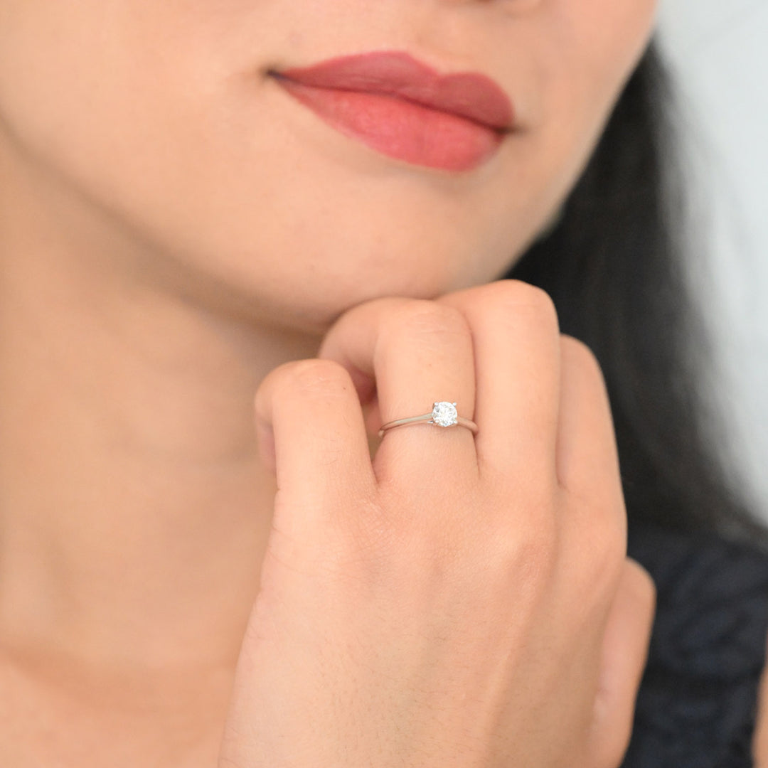 18K WG Solitaire Diamond Ring-1pc