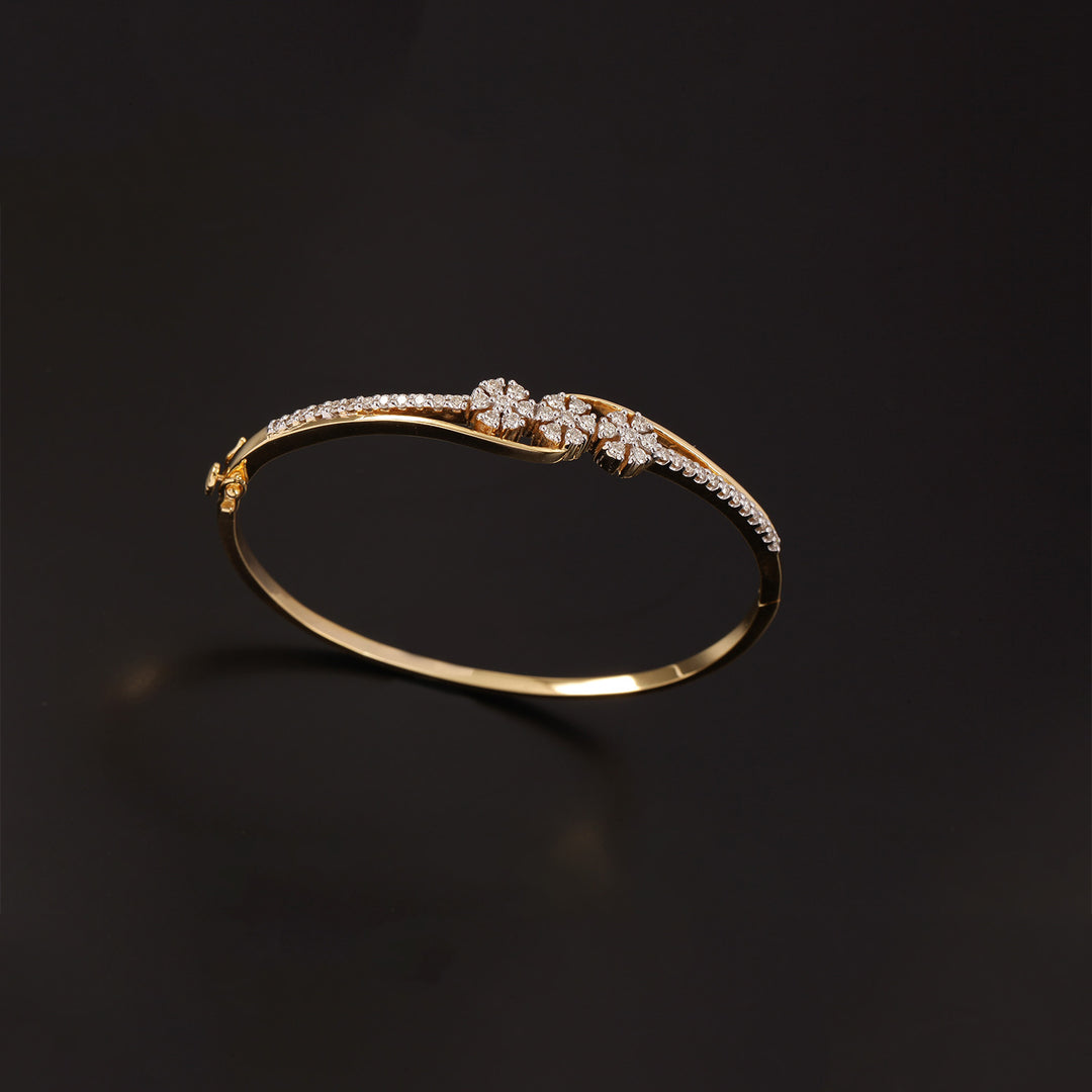 9K YG Fancy Diamond Bangle-1pc