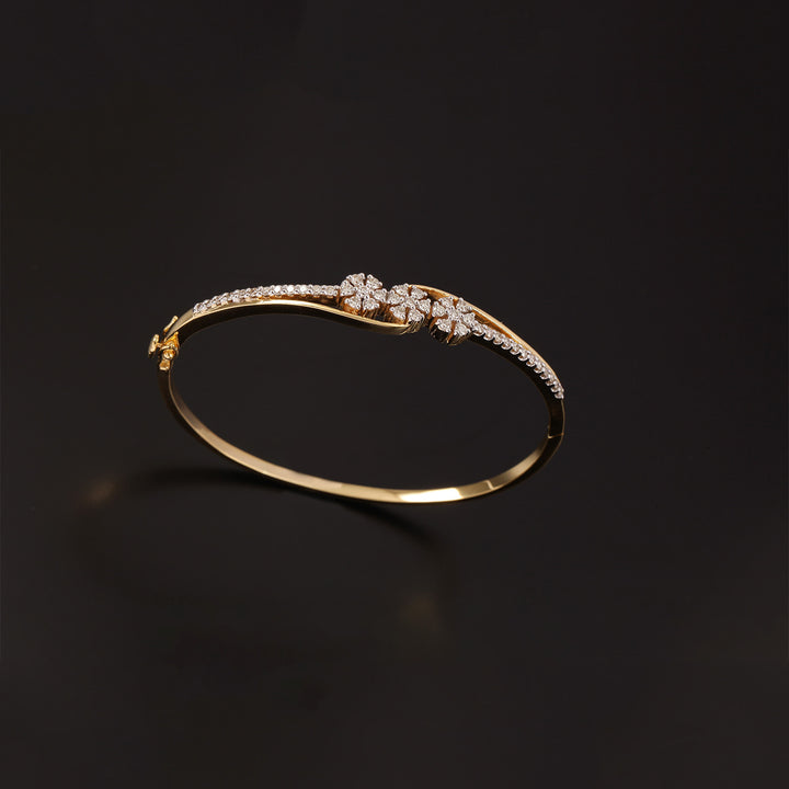 9K YG Fancy Diamond Bangle-1pc