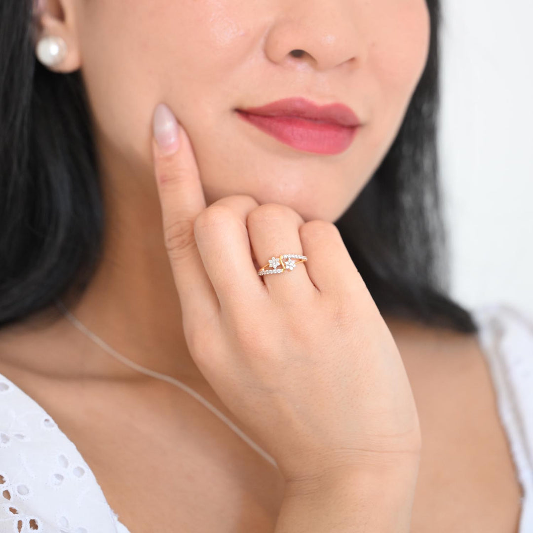 14K YG Star Diamond Ring- 1pc