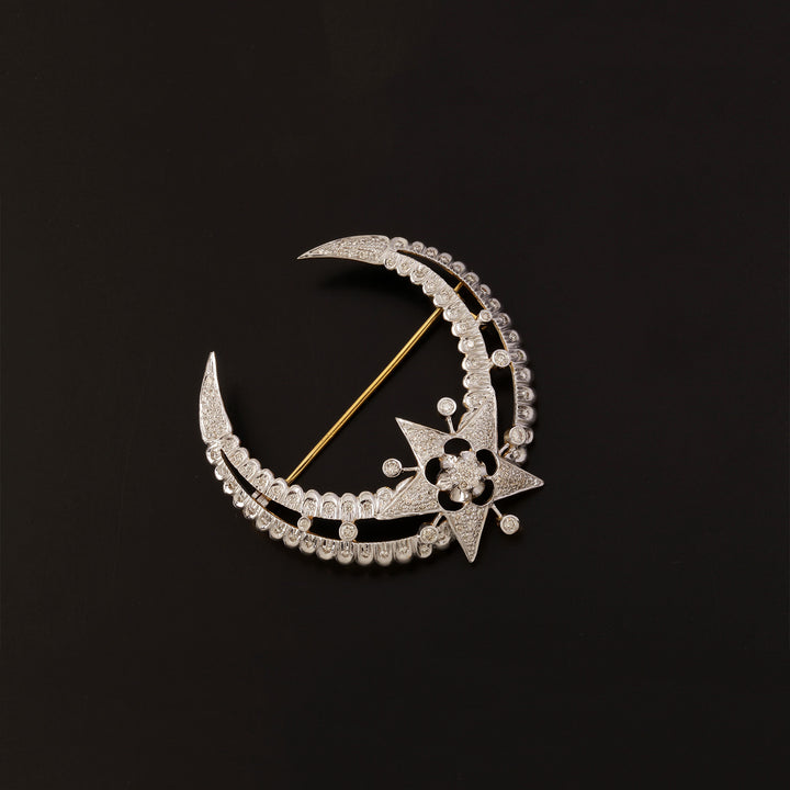 9K YG Fancy Diamond Brooch-1pc