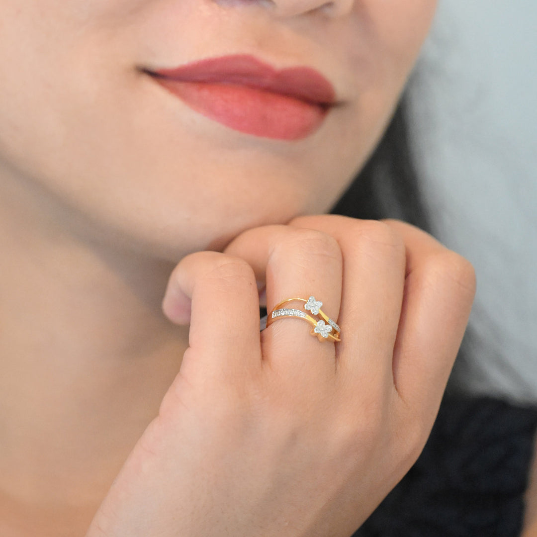 14K YG Star Diamond Ring- 1pc