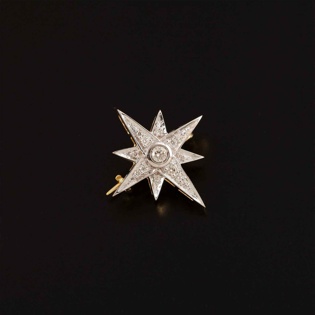 9K YG Fancy Diamond Brooch-1pc