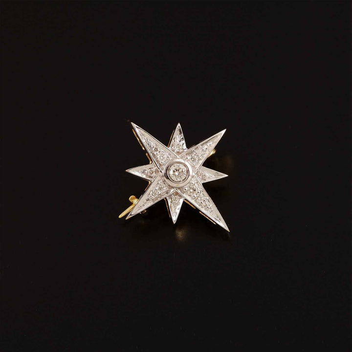 9K YG Fancy Diamond Brooch-1pc
