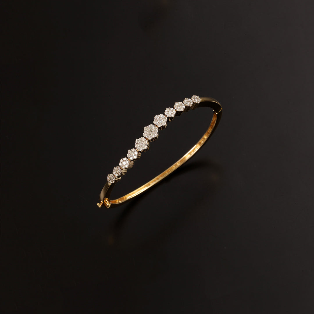 9K YG Fancy Diamond Bangle-1pc