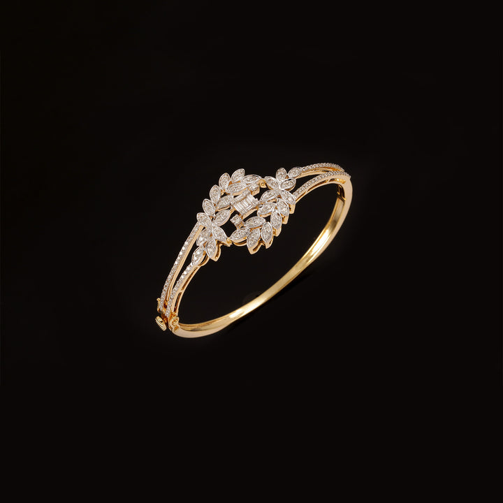 9K YG Fancy Diamond Bangle-1pc