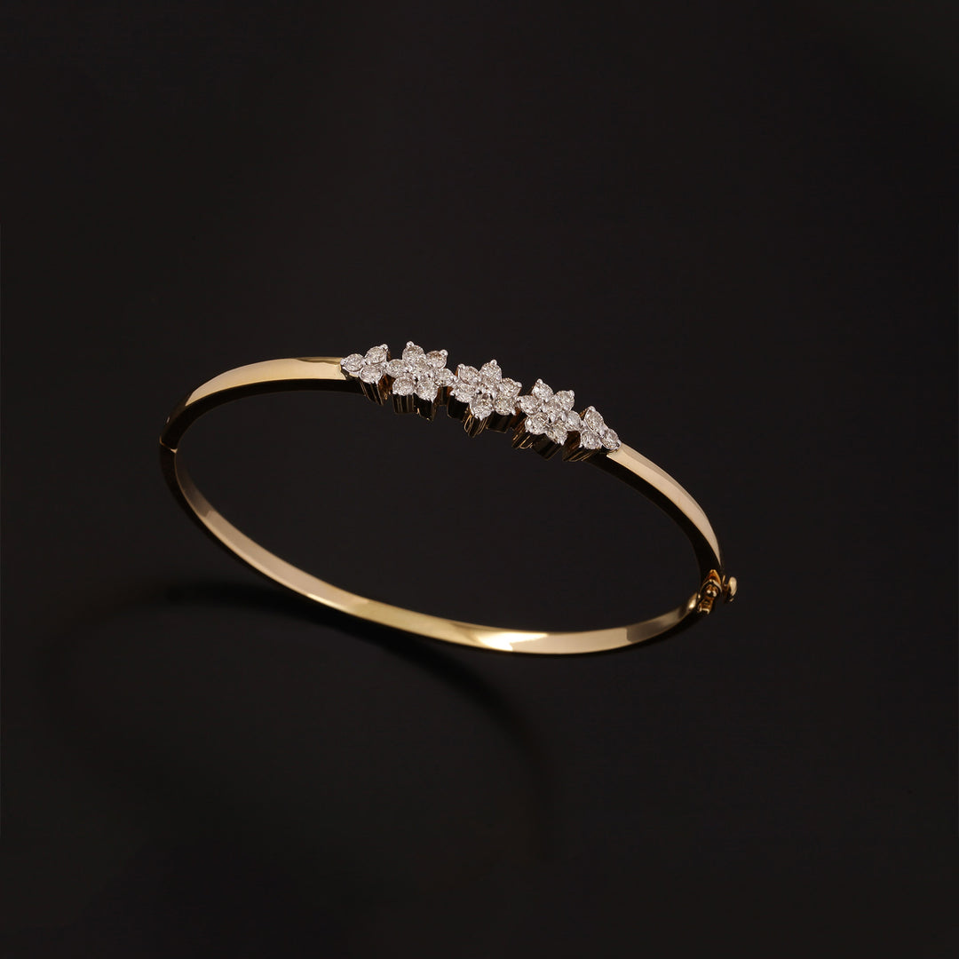 9K YG Fancy Diamond Bangle-1pc