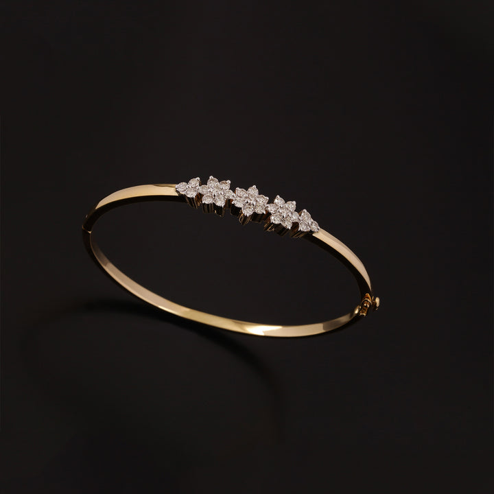 9K YG Fancy Diamond Bangle-1pc