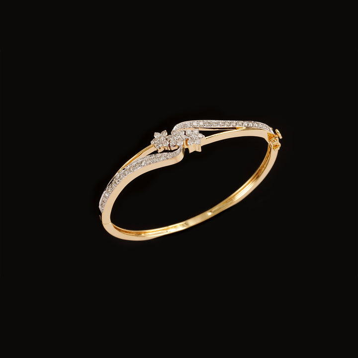 9K YG Fancy Diamond Bangle-1pc