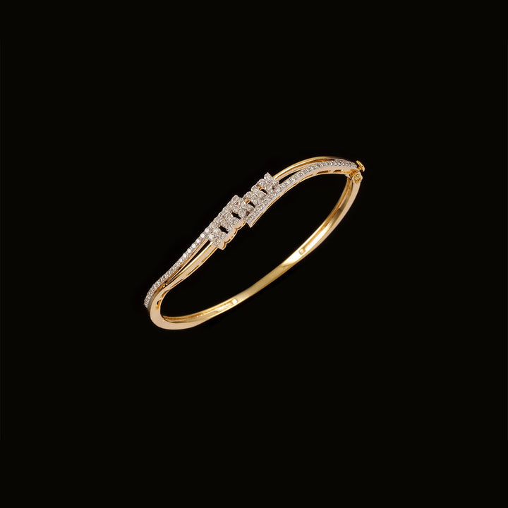 9K YG Fancy Diamond Bangle-1pc