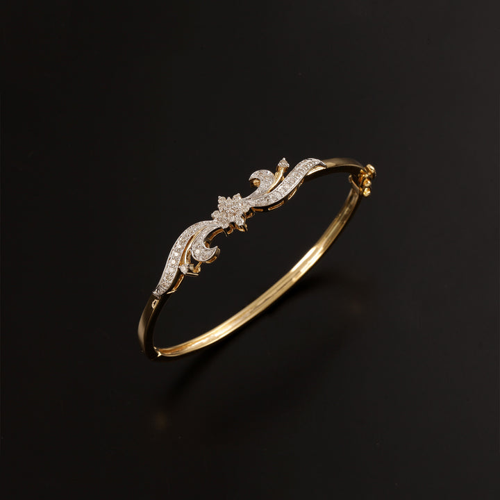 9K YG Fancy Diamond Bangle-1pc