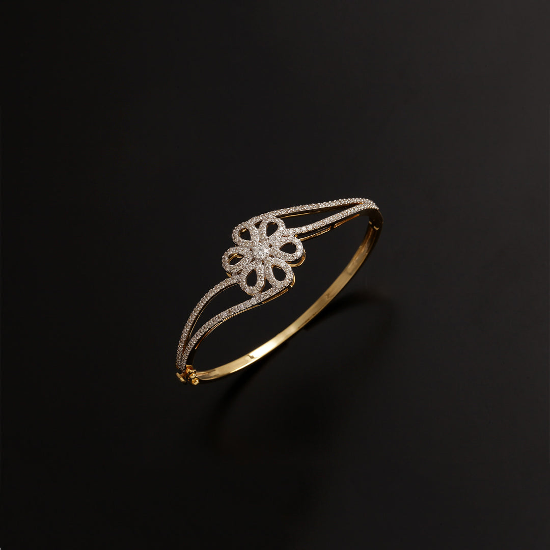 9K YG Fancy Diamond Bangle-1pc