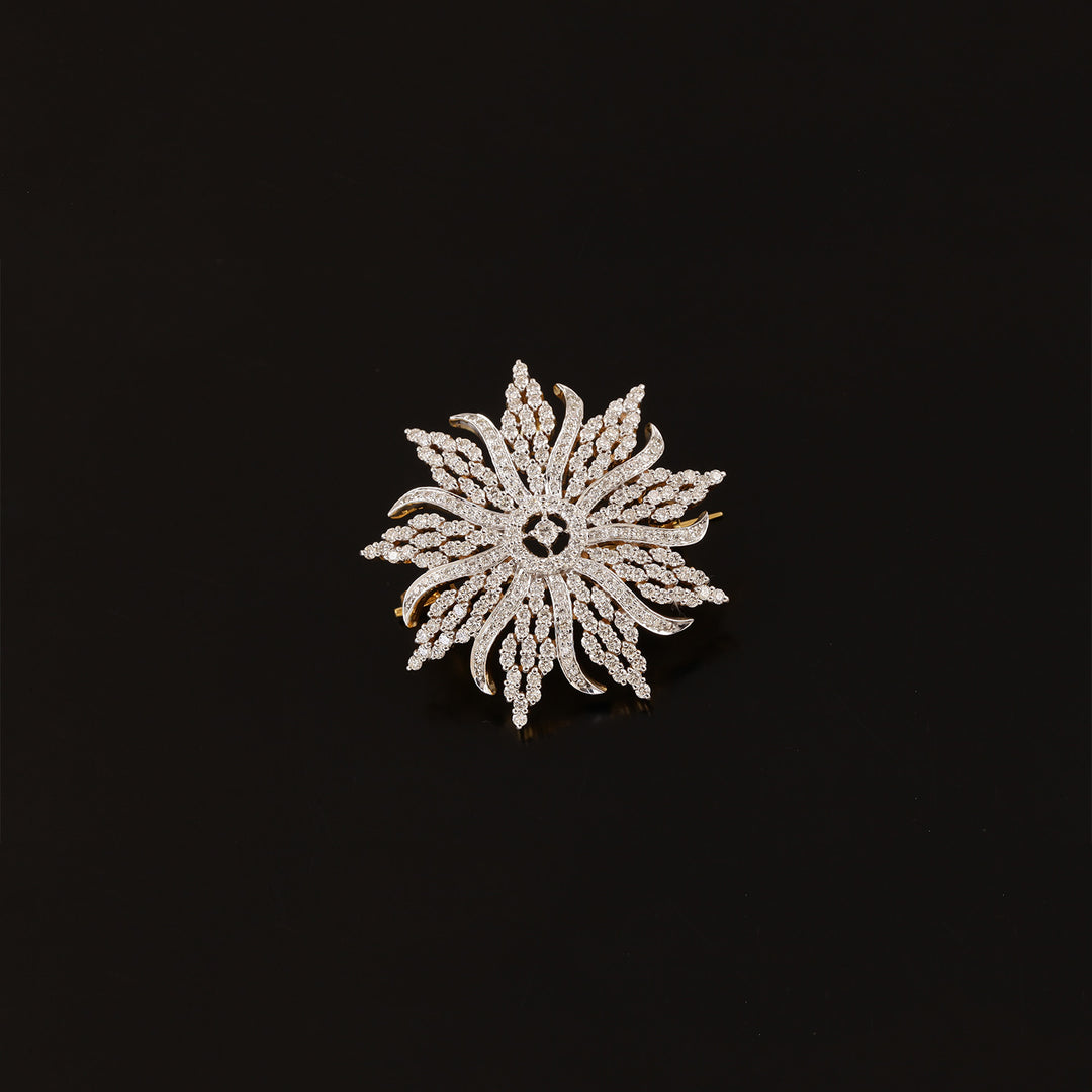 9K YG Fancy Diamond Brooch-1pc