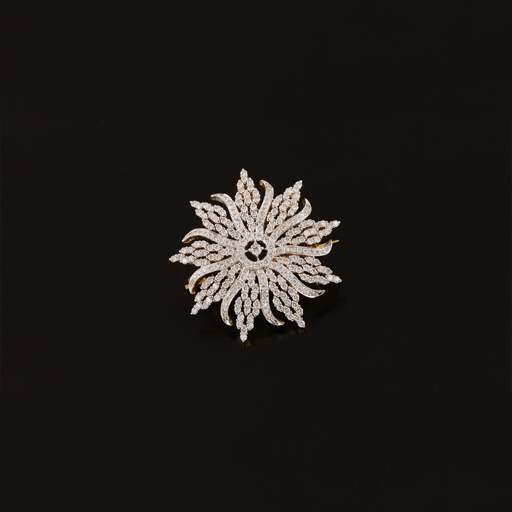 9K YG Fancy Diamond Brooch-1pc