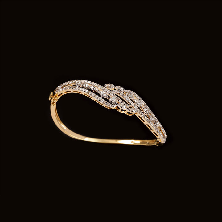 9K YG Fancy Diamond Bangle-1pc
