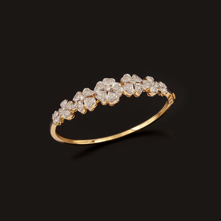 9K YG Fancy Diamond Bangle-1pc