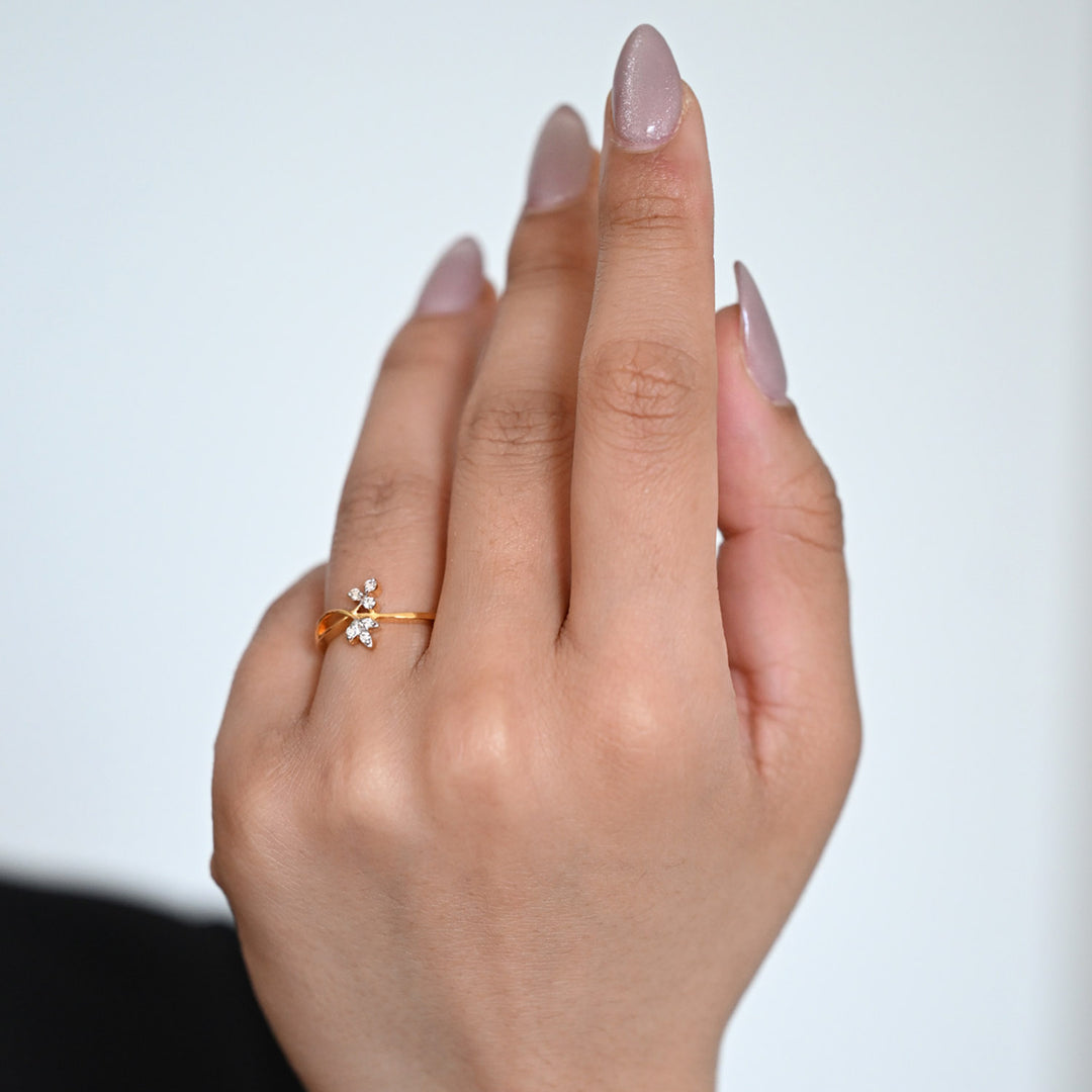 14K YG Fancy Diamond Ring- 1pc
