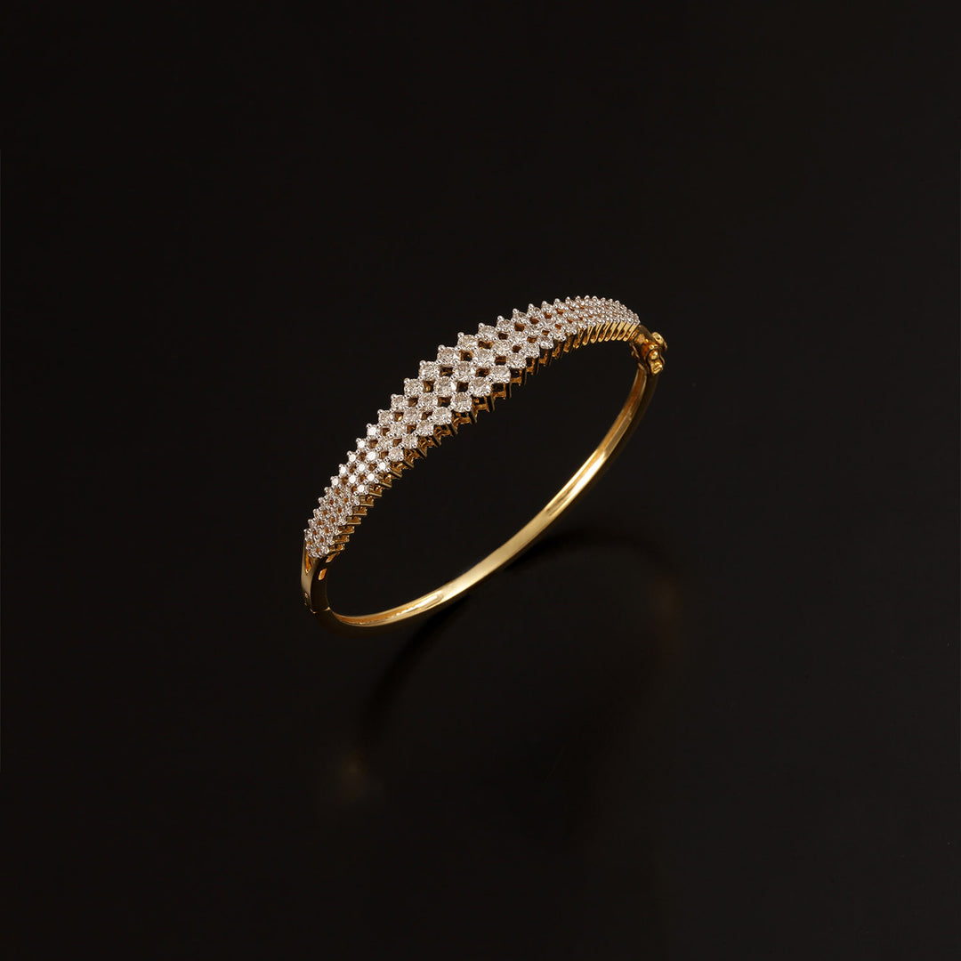 9K YG Fancy Diamond Bangle-1pc