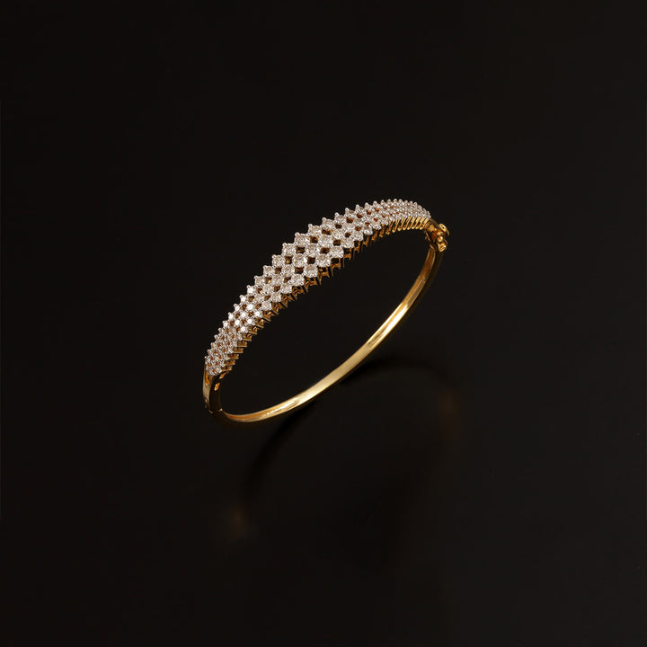9K YG Fancy Diamond Bangle-1pc
