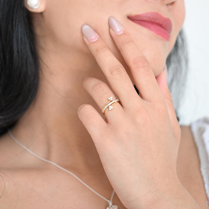 14K YG Cluster Diamond Ring- 1pc