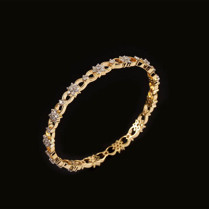 9K YG Fancy Diamond Bangle-1pc