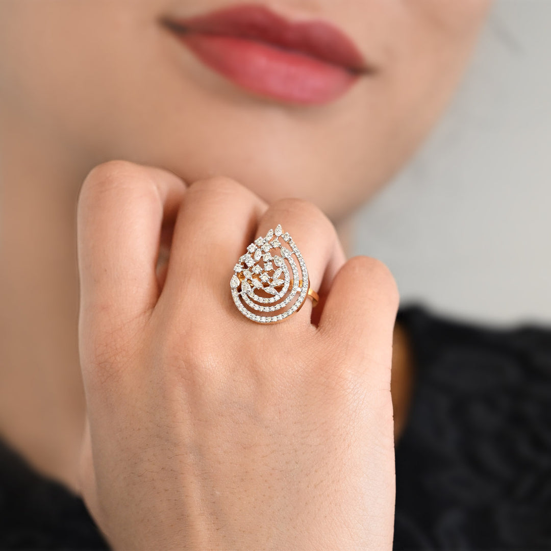 14K YG Fancy Diamond Ring- 1pc