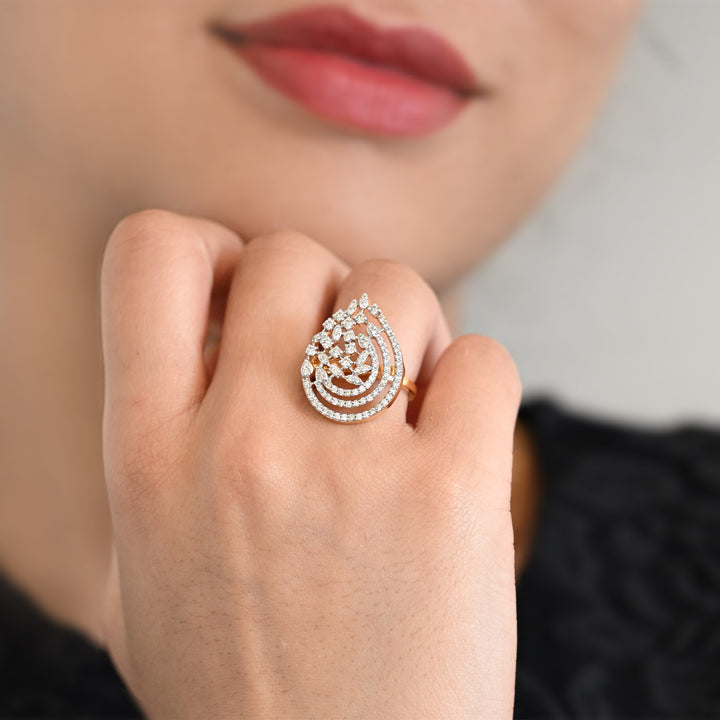 14K YG Fancy Diamond Ring- 1pc