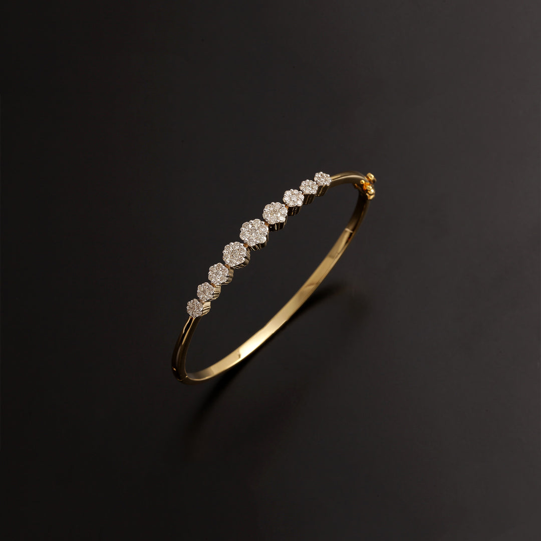 9K YG Fancy Diamond Bangle-1pc