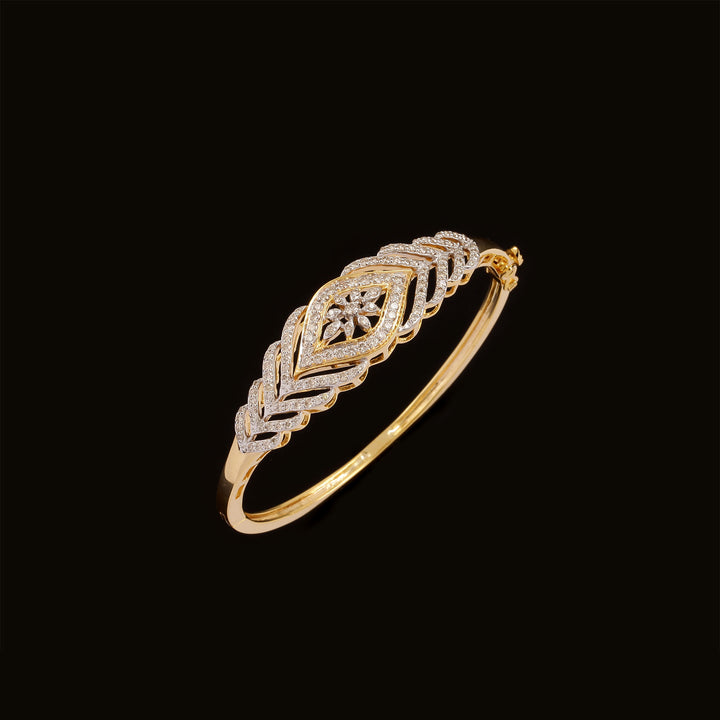 9K YG Fancy Diamond Bangle-1pc