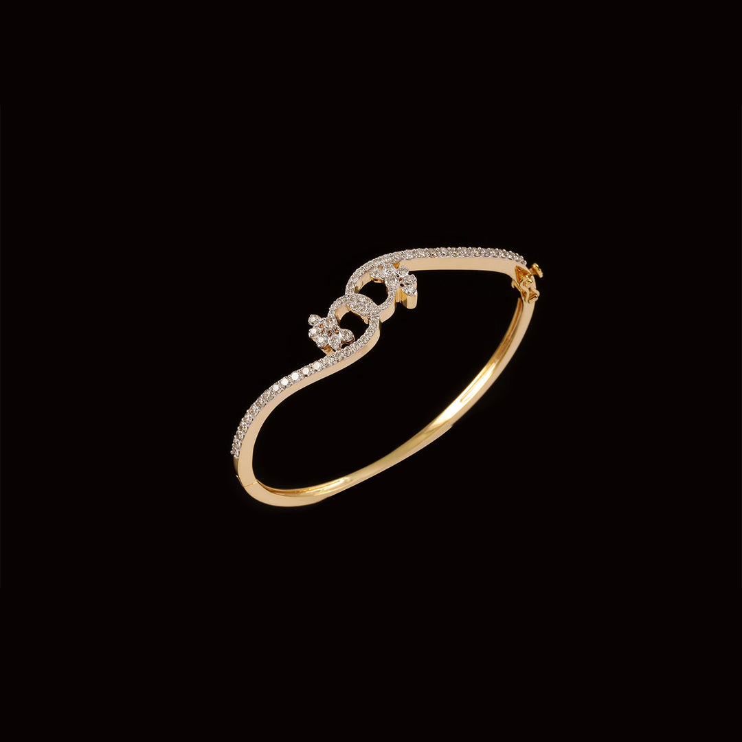 9K YG Fancy Diamond Bangle-1pc