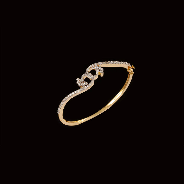 9K YG Fancy Diamond Bangle-1pc