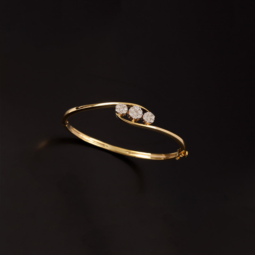 9K YG Fancy Diamond Bangle-1pc