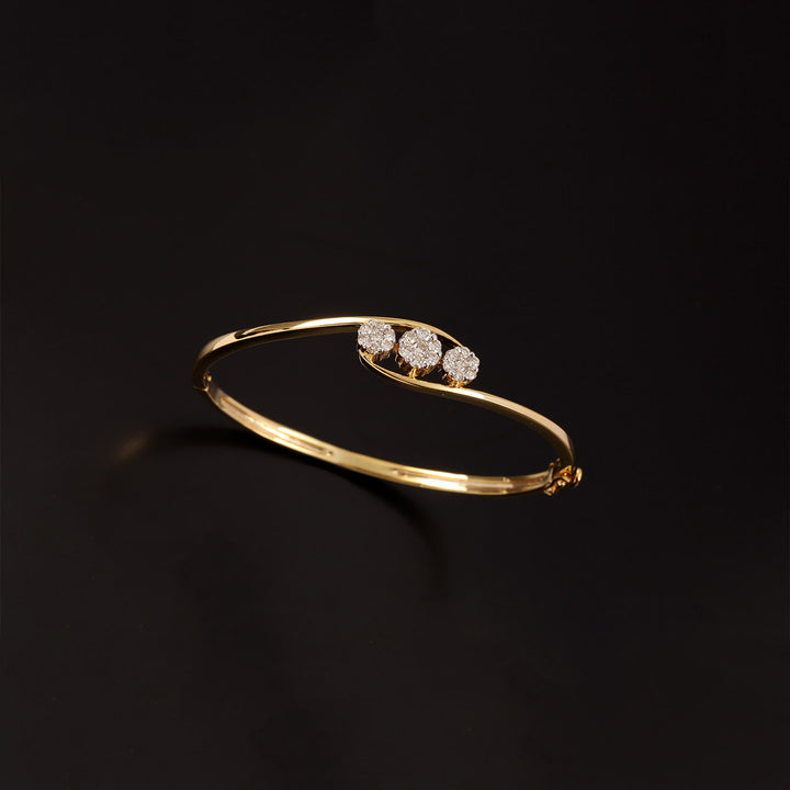 9K YG Fancy Diamond Bangle-1pc