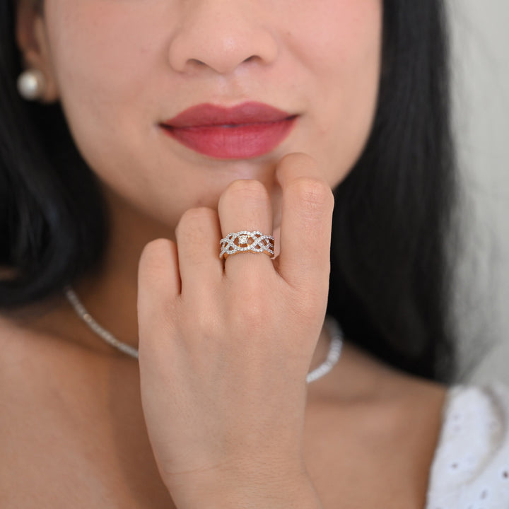 14K YG Cluster Diamond Ring- 1pc