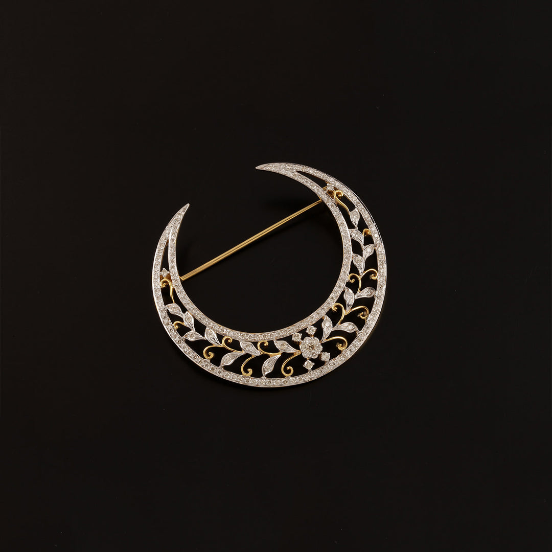 9K YG Fancy Diamond Brooch-1pc