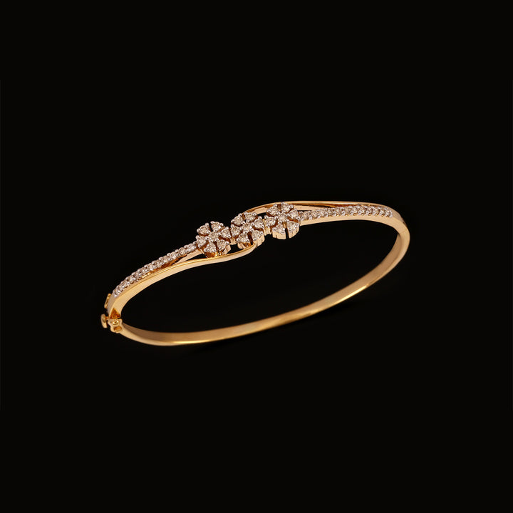 9K YG Fancy Diamond Bangle-1pc
