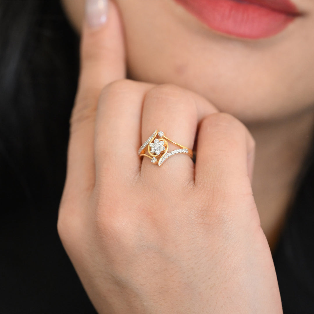 14K YG Fancy Diamond Ring-1pc