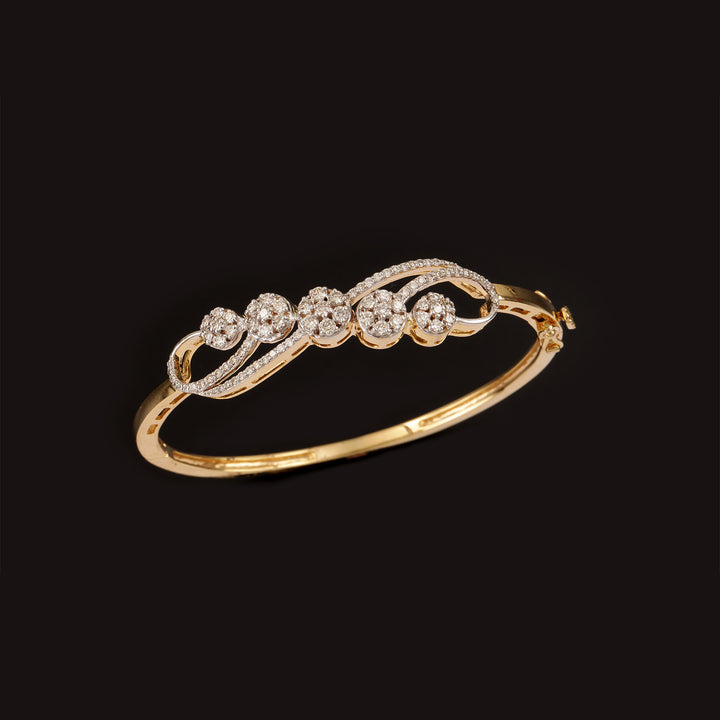 9K YG Fancy Diamond Bangle-1pc