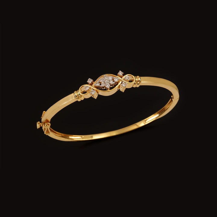 9K YG Fancy Diamond Bangle-1pc