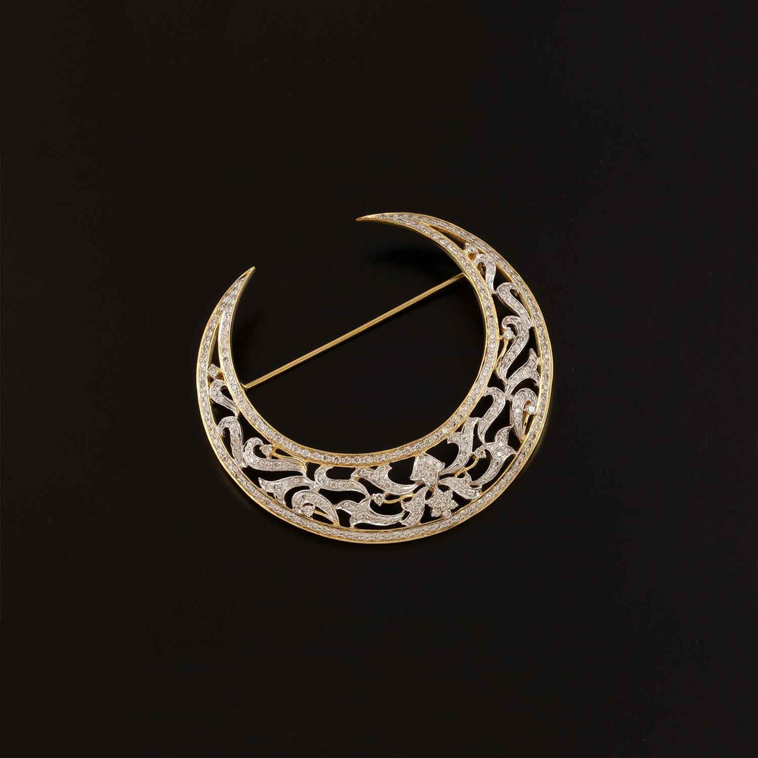 9K YG Fancy Diamond Brooch-1pc