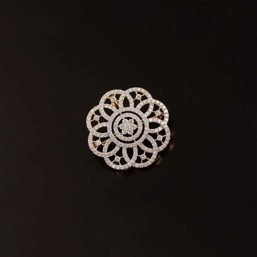 9K YG Fancy Diamond Brooch-1pc