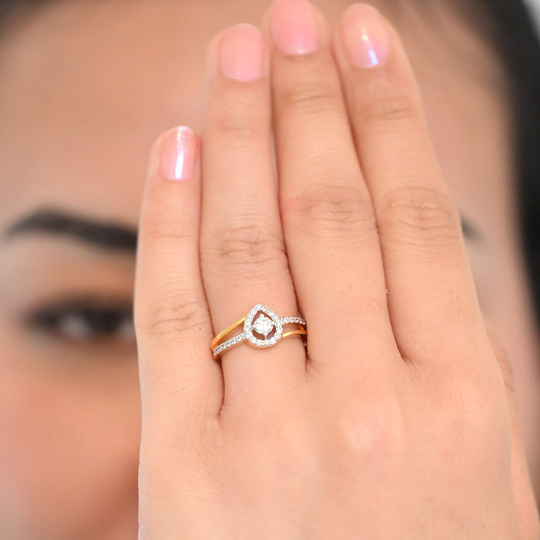 14K YG Cluster Diamond Ring- 1pc