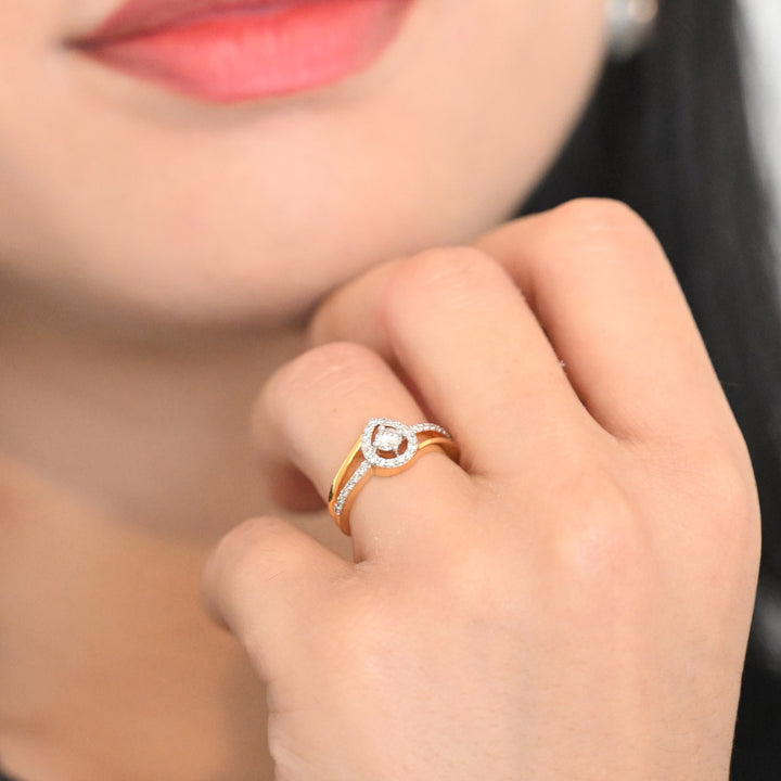 14K YG Cluster Diamond Ring- 1pc