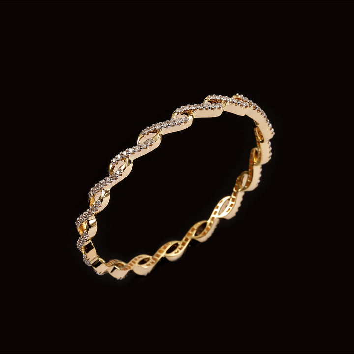 9K YG Fancy Diamond Bangle-1pc