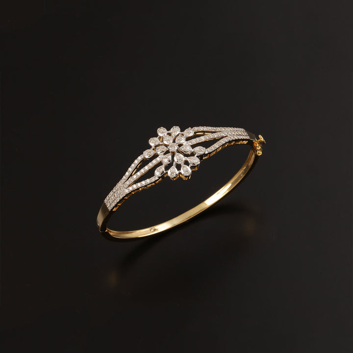 9K YG Fancy Diamond Bangle-1pc
