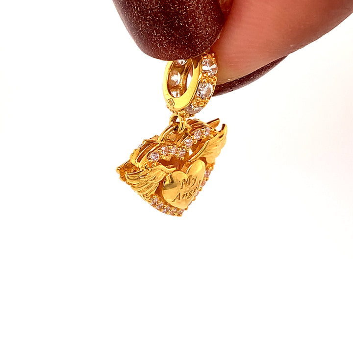 22K YG Women Heart Pendant-1pc