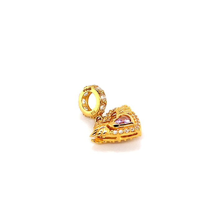 22K YG Women Heart Pendant-1pc